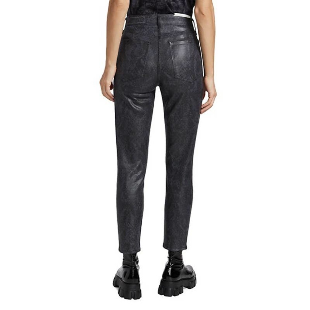 NEW RAG & BONE Sz27 NINA HIGH-RISE COATED SNAKEFOIL ANKLE STRETCH JEANS - Picture 4 of 11